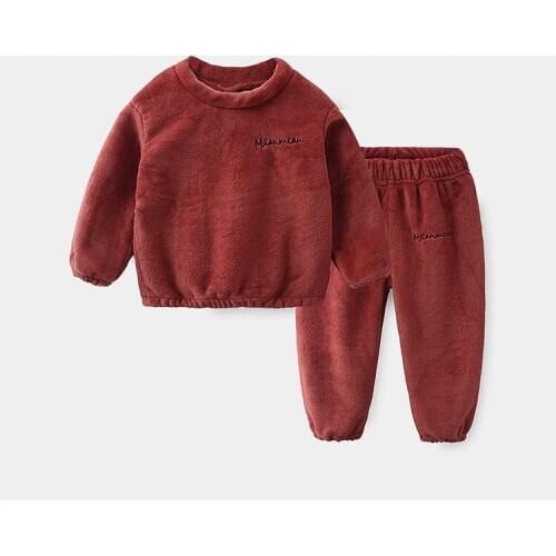 2020 Casual Boys Clothes Autumn Winter Thicken Hoodies + Pant two Pcs Baby Boys Clothes Set Kids Suit