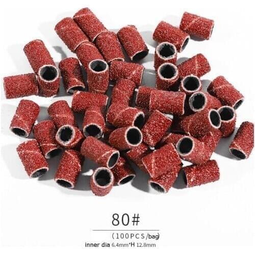 300pcs/bag DIY Nail Drill Nail art Sanding Bands for Manicure Pedicure Nail Machine #80 #120 #180 #240 Grit Nail Polish Tools