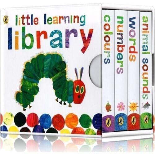 4 Books/set English Books for Children Classroom Montessori Educational Animal Sounds Words Numbers Colour Reading Books