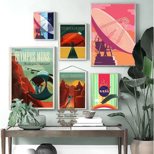 Space Galaxy Abstract Geometry Art Prints Poster Universe Expedition Retro Canvas Painting Mons Phobos Deimos Proteus Home Decor