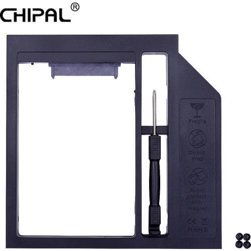 CHIPAL Plastic Universal SATA 3.0 2nd HDD Caddy 12.7mm for 2.5'' 2TB Hard Disk SSD Case Enclosure for Notebook CD-ROM DVD-ROM