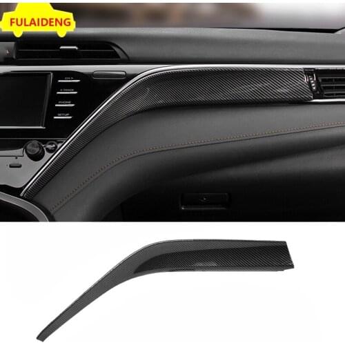 For Toyota Camry 2018-2020 Carbon fiber Peach Wood ABS Interior Dashboard Decorative cover Trim Car Styling Accessories