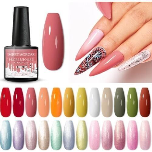 MEET ACROSS Gel Nail Polish 8ml Semi Permanent Soak Off UV LED Nail Gel All for Manicuring Gel Polish Nail Art Designs
