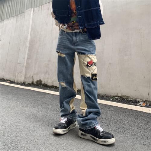 GODLIKEU Ripped Jeans For Men