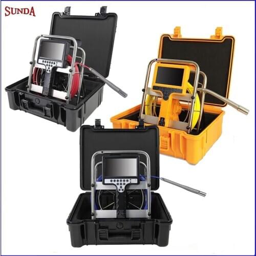 Drain pipeline inspection camera 7INCH monitor DVR record 23mm long spring camera head waterproof camera CCTV smart