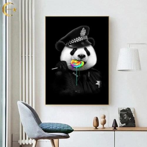 Cartoon Pictures Lovely Panda Canvas Art Posters and Prints Animals Canvas Painting Wall Art for Living Room Home Decor