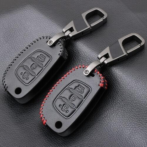 Leather Car Key Fob Cover Case Set Keychain For Hyundai Tucson Creta ix25 ix35 i10 i20 i30 Verna Mistra Elantra 2015-2018