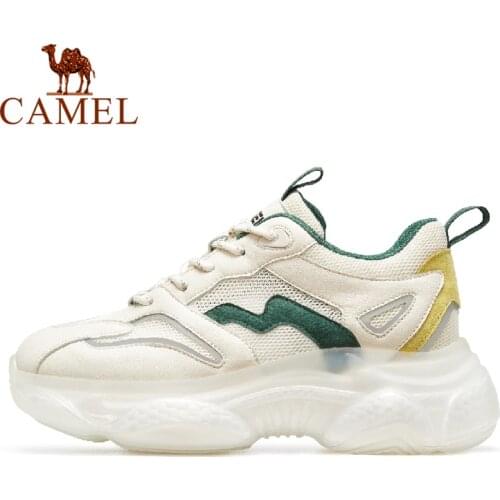 CAMEL Spring Summer Women Sports Shoes Womens Sneakers Thick Soled Breathable Comfortable Fashion Casual Chunky Sneaker Shoes