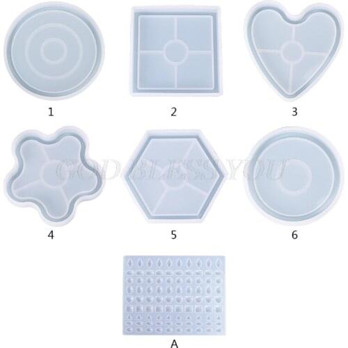 Round Coaster Molds Irregular Shape Coaster Mirror Molds Glossy Silicone Mold for Agate Resin Coasters Cup Mats Drop Shipping
