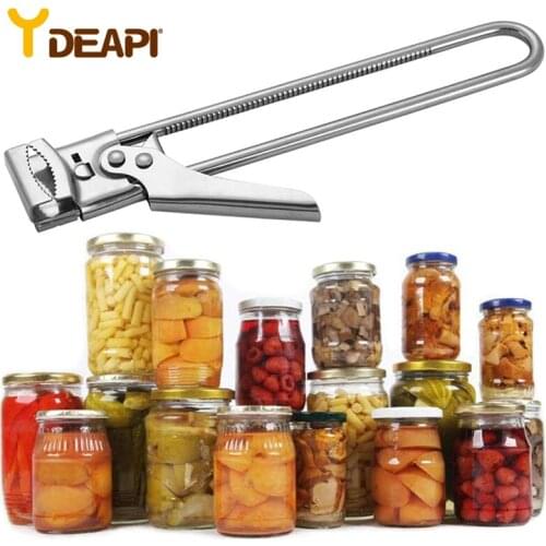YDEAPI Multifunctional Beer Bottle Opener Adjustable Can Opener Stainless Steel Manual Jar Lid Opener Gripper Kitchen supplies