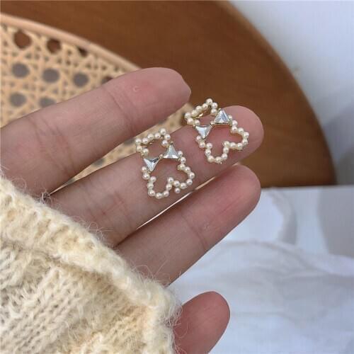 2020 New Fashion Trend Womens Earrings Lovely Delicate Little Bear Ear Stud Earrings For Women Party Jewelry Gift Wholesale