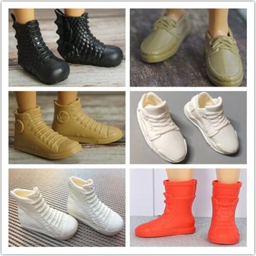 Male Doll Ken Shoes Fashion Doll Decors Sport Air Shoes Red Boots Blue Sneakers Sandals Black White Green Shoes For 1/6 Dolls