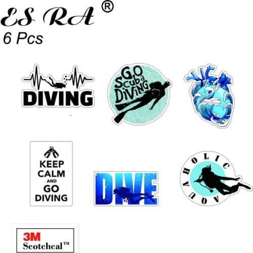 Outdoor Stickers Funny Diving Pegatinas Laptop Decals Waterproof 6Pcs/Set for Car Suitcase Bottle Diving Journal Decorate Gift