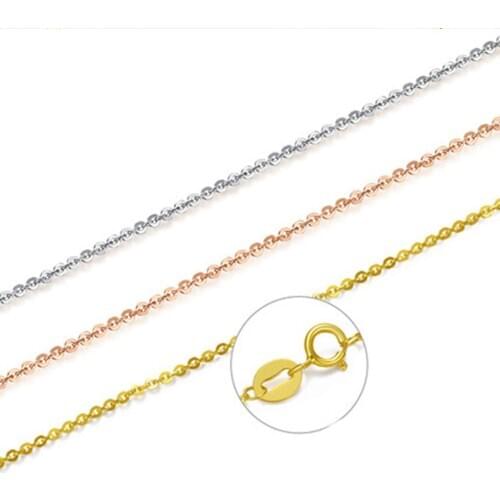 [NYMPH] Real 18K Yellow Gold Necklace Pure AU750 Pendant Chain 60CM White/Yellow/Rose Gold Womens Fine Jewelry