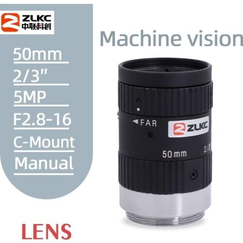 FA Lens 50mm 5Megapixel Fixed Focal Lens F2.8 2/3-inch Indusrial Camera lens c mount suitable Low Distortion Machine Vision Lens