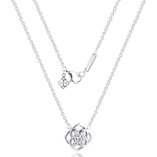 Rose Petals Collier Necklaces for Women Original 925 Sterling Silver Necklaces & Pendants Elegant Jewelry Gift Mothers Day 2021
