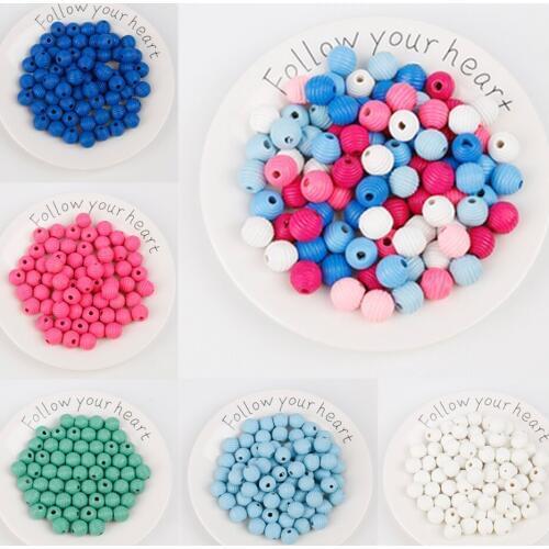 Multicolor Beehive Shape Wooden Beads Loose Spacer Beads For Jewelry Making DIY Crafts Kids Toys Teething