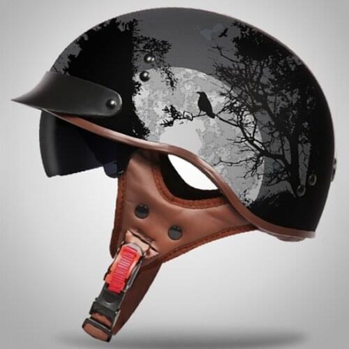Retro Motorcycle Helmet Casco De Moto Summer Motocross Riding Helmet Men Vintage Scooter Biker Motorbike Half Helmet Safety