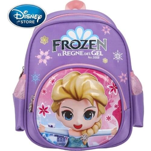 Disney Princess Frozen Elsa Cartoon Backpack 3D Lightning McQueen Snow Queen 1-6 Years Old Baby Cute Kindergarten School Bag