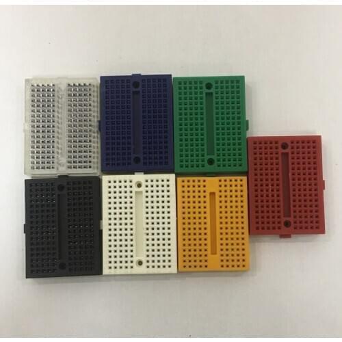SYB-170 Yellow Red Green Black Blue White Clear Mini Solderless Prototype Breadboard 170 Tie-points Hole PCB Board Protoboard
