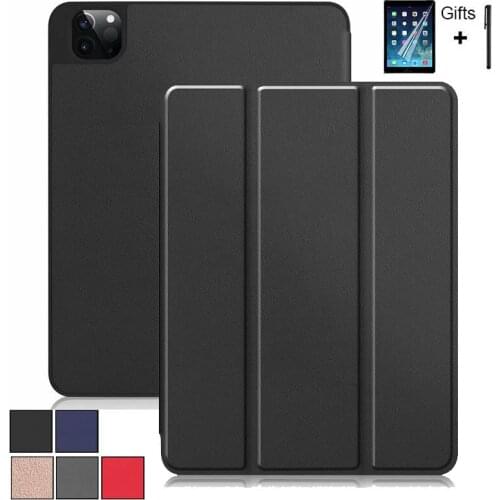Ultra Slim Leather Case For iPad Pro 11 2020 2th generation Cover With Sleep Magnetic Trifold Case For iPad Pro 12.9 2018 4th