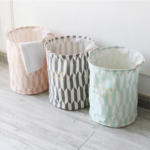 Large Capacity Stylish Foldable Storage Laundry Hamper Clothes Children Toy Basket Home Cleaning Supplies