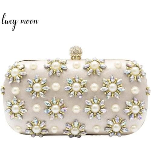Womens Clutch Bag Pearl Purses and Handbags Diamond Flower Luxury Designer Handbag Evening Bags 2021 Womens Brand Z078