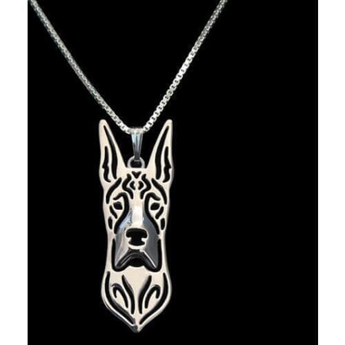 Dog necklace Great Dane necklace pendant jewelry for women golden colors plated creative design