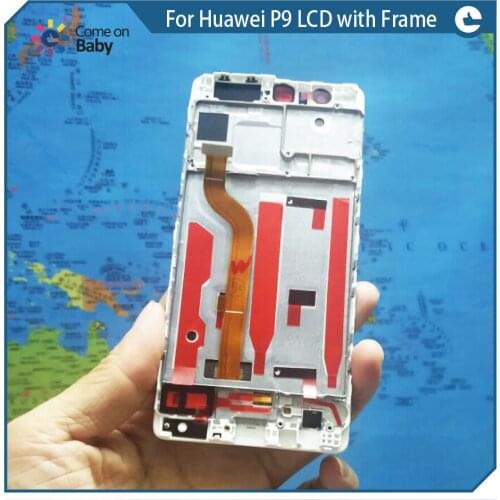 Poriafl Nice quality For Huawei P9 EVA-L09 EVA-L19 LCD Display + Touch Screen Digitizer Glass + Frame Assembly parts 5.2