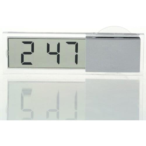 1pcs Durable Transparent Car Electronic Clock Mini LCD Display Digital with Sucker Newest Hot Search