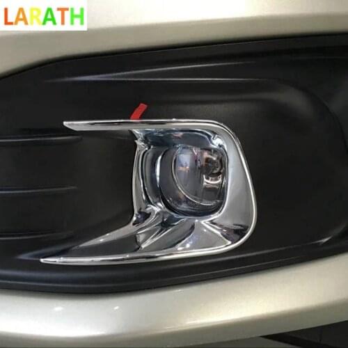 2Pcs Car Styling ABS Chrome Front fog light protection stickers Cover Case Stickers For Citroen C4 2016 Sender Car Accessories