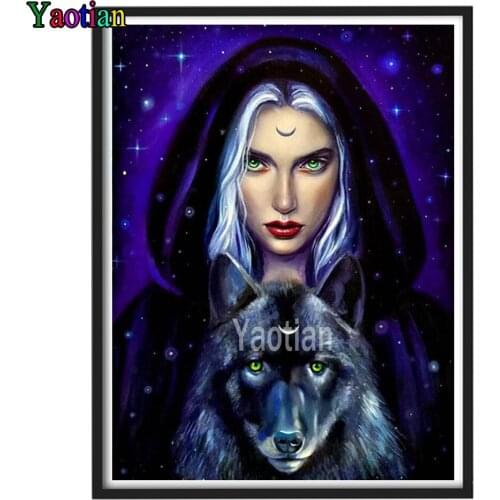 New 5D DIY Diamond Painting Beauty and wolf Diamond Embroidery Crafts Cross Stitch Full Square Round Drill Home Decor Gift