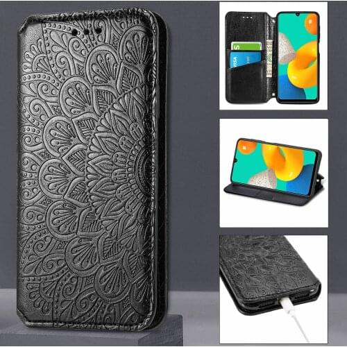 Full Protection Card Slot Phone Bag Case for Samsung Galaxy M32 M325 SM-M325F M 32 Shockproof Stand Cover