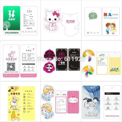 Customized children garment printed tags/swing tag/labels/clothing round paper tags/main label/woven label/logo 1000 pcs a lot