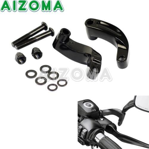 Motorcycle Mirror Relocation Extension Adapter Adaptor Kit For Harley Softail Dyna Fat Bob Low Rider FXDL FXDFSE 2006-2014