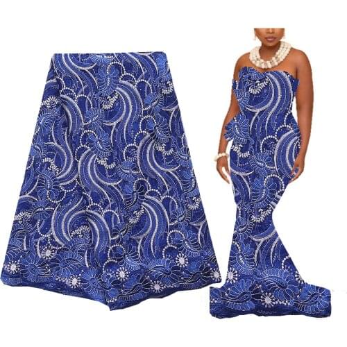 Korea Embroidered Nigerian Lace Fabrics 5 Yards Tulle African Lace Fabric 2021 High Quality Lace Wedding Cord French Lace Fabric