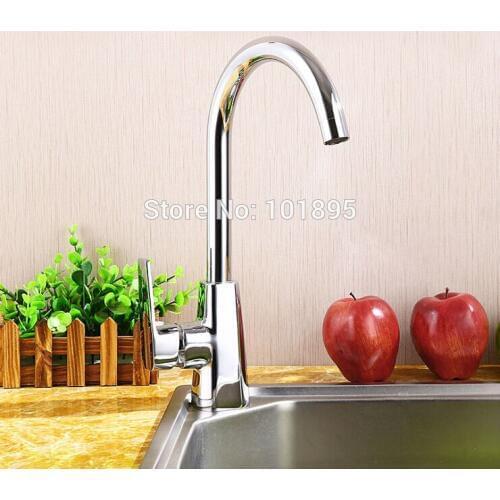 L16761 Luxury Brass Material Chrome Finishing Deck Mounted Kitchen Tap