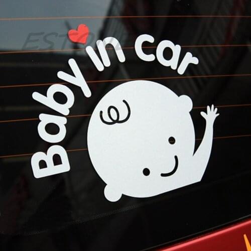 \"Baby In Car\" Waving Baby on Board Safety Sign Cute Car Decal / Vinyl Sticker