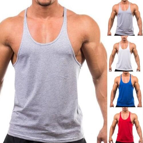 New Summer Men Casual Sleeveless Loose Muscle Shirt Tank Top Sports Bodybuilding Fitness Athletic Vest Singlets Running Gym Wear
