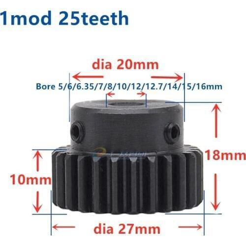 Mod 1 M=1 CNC Spur Gear pinion 25T 25Teeth Right Teeth positive gear gear steel gear rack transmission RC