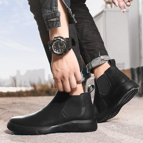 Black Casual Shoes Mens Casual Leather Shoes Zapatos Informales De Hombre Boots Men Cuero For Lather Man Fashion