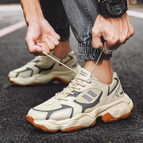 Thick Sole Men Chunky Dad Sneakers Autumn New Running Shoes Height Increasing Man Walking Shoes Outdoor Sport Trainers Fashion
