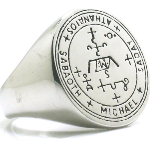 Newest Mens Boys Archangel Michael Protection Amulet 316L Stainless Steel Catholicism Ring