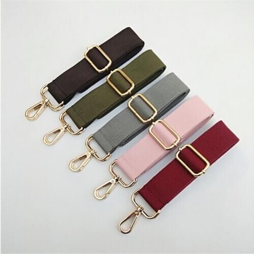 New Pure Color Cotton Woven Belt With Long Shoulder Belt Adjustable Single-shoulder Slant Shoulder Bag Accessories O Bag Handles