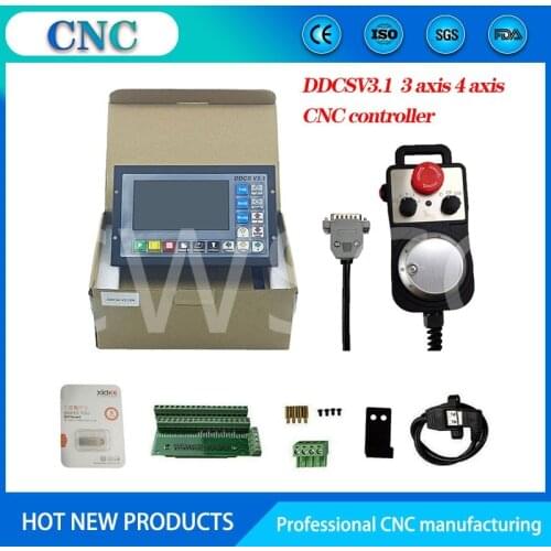 Special cnc kit ddcsv3.1 motion control system setting 3 axis 4 axis cnc controller, emergency stop electronic handwheel