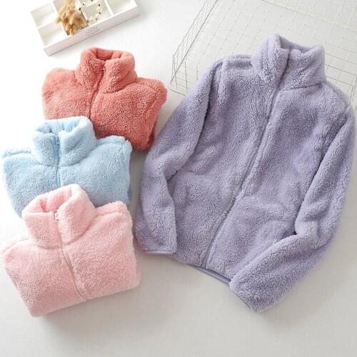 Autumn Flannel Velvet Jacket Long Sleeve Zipper Soft Coat Solid Color Plus Size Casual Jacket Women Windbreaker Outerwear Female