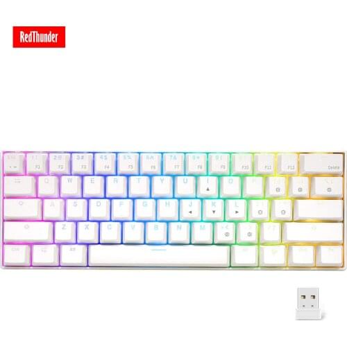 RedThunder 60% Wireless Mechanical Gaming Keyboard, RGB Backlit Ultra-Compact Mini Rechargeable Keyboard for PC, MAC, PS4 Gamer