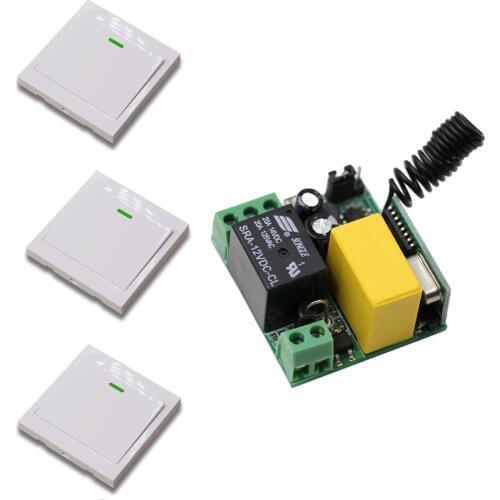 AC 220 V 1 CH wireless relay remote control switch Receiver With transmitter wall controller Wall Lamps Wireless TX