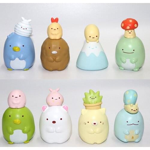Christmas Birthday Gifts 8pcs Dolls for Sumikko Gurashi Kids Hand-made Creative Home Car Decorations Doll Toys