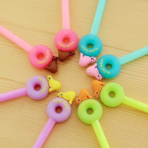 Jonvon Satone 12 Pcs Polar Bear Pen Korea Creative Gel Cute Jelly Student Stationery Carbon Black Pen Office & School Supplies